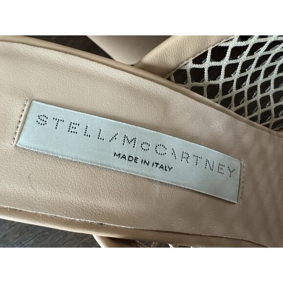 Stella McCartney Sandals Size 38 US 8 Nude Crystal Rhinestone Mesh Ramadan - Picture 5 of 16